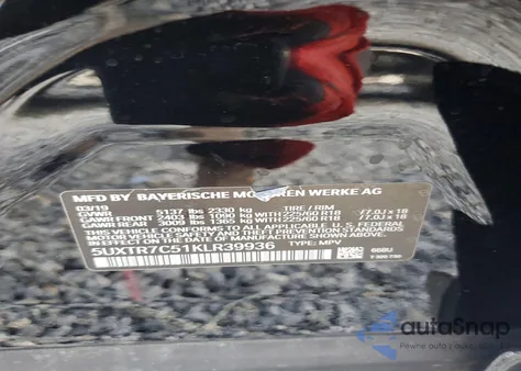 2019 BMW X3 Sdrive30I z USA, uszkodzony, nr VIN 5UXTR7C51KLR39936